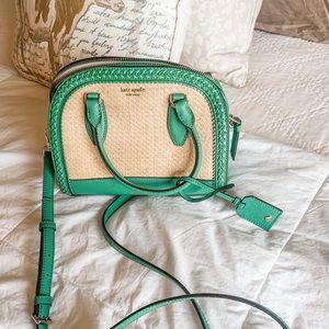NWOT Green Kate Spade Reiley Straw Bag.